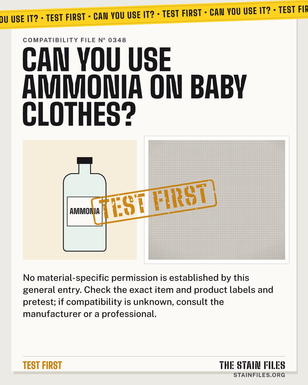 Can you use ammonia on baby clothes? Verdict: Test first