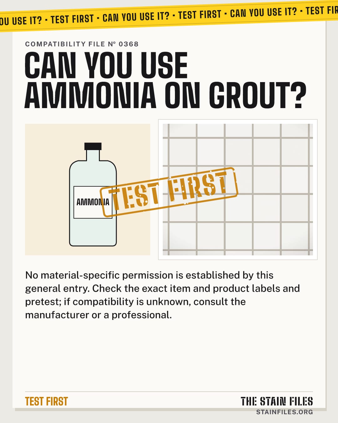 Can you use ammonia on grout? Verdict: Test first