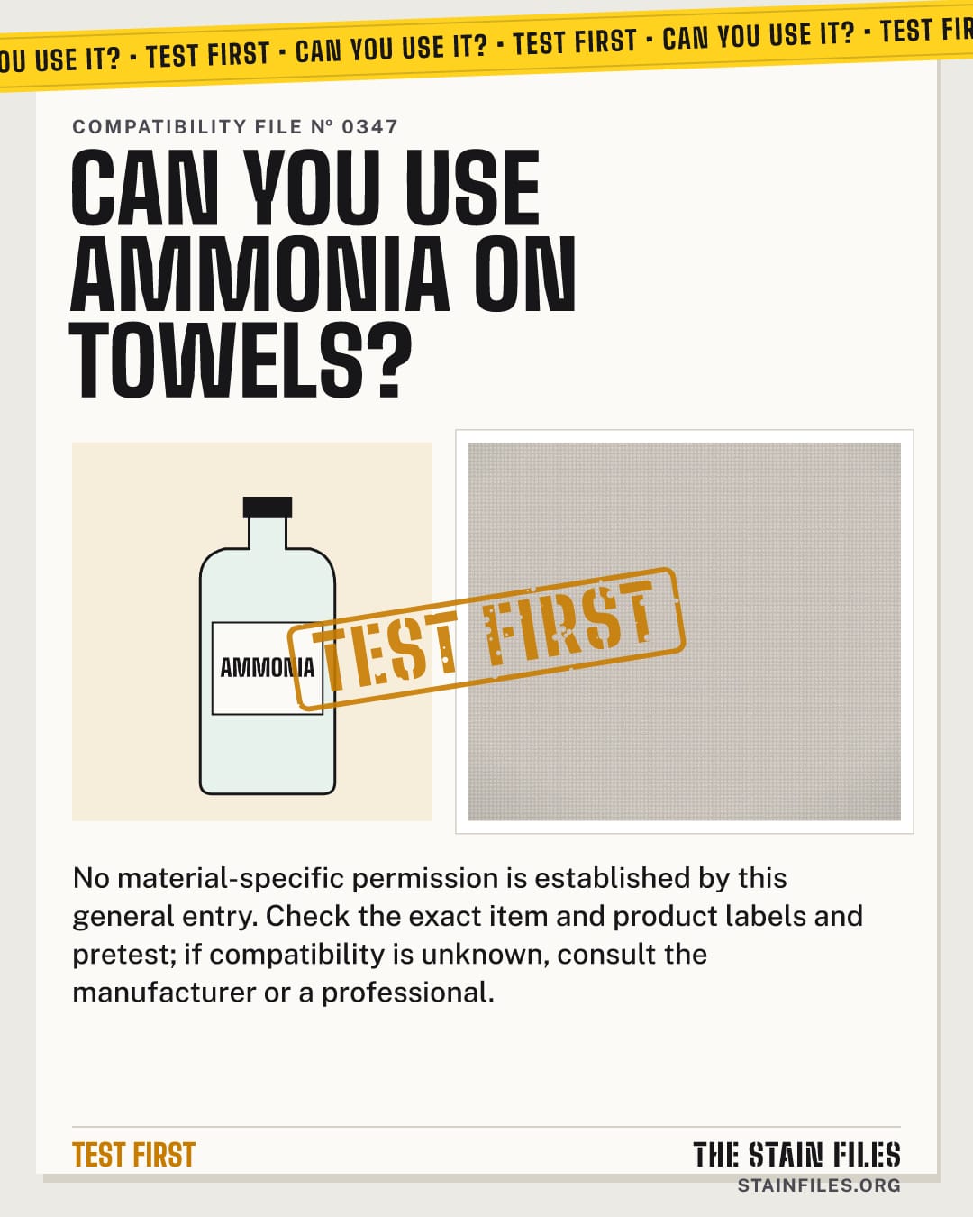 Can you use ammonia on towels? Verdict: Test first