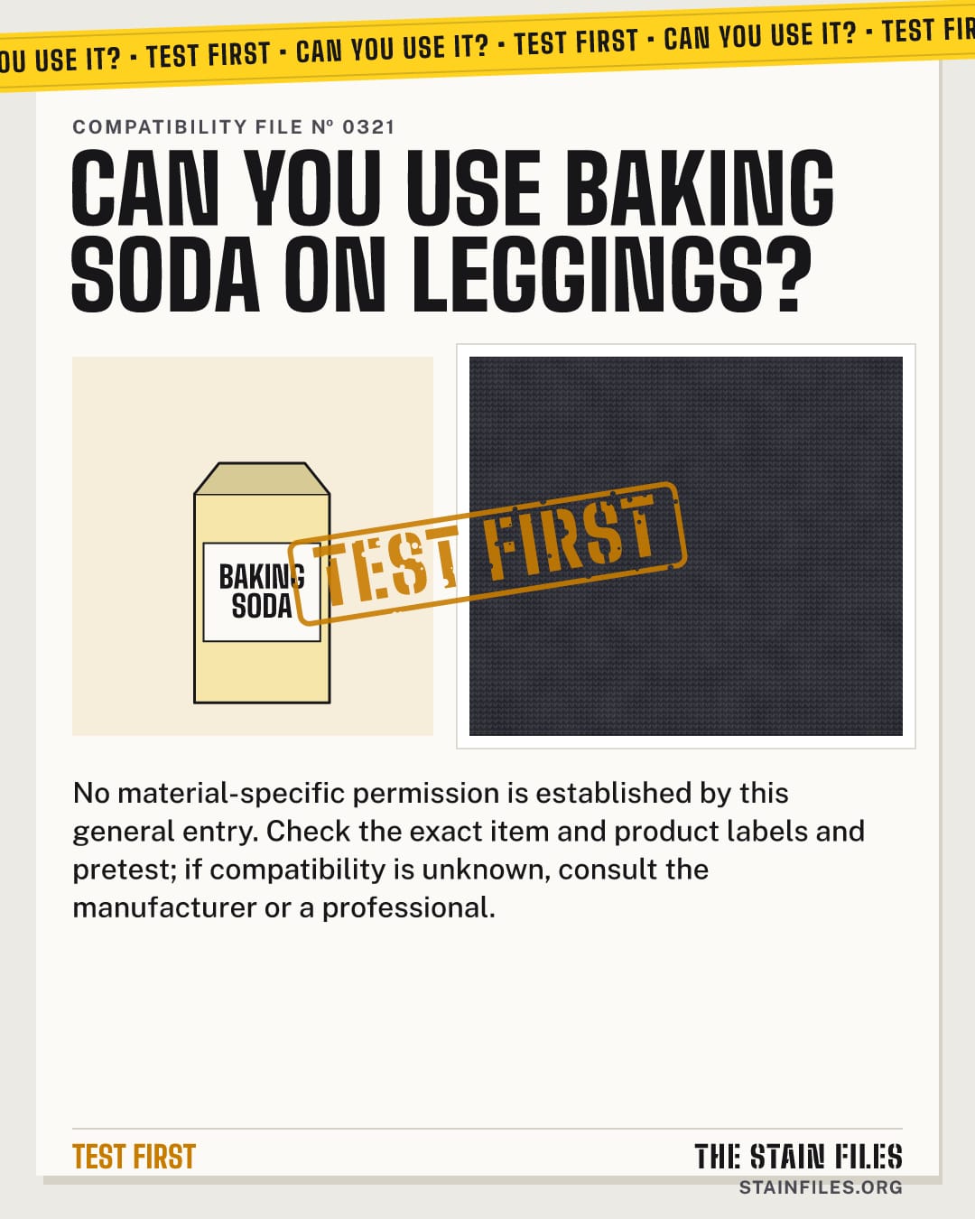Can you use baking soda on leggings? Verdict: Test first