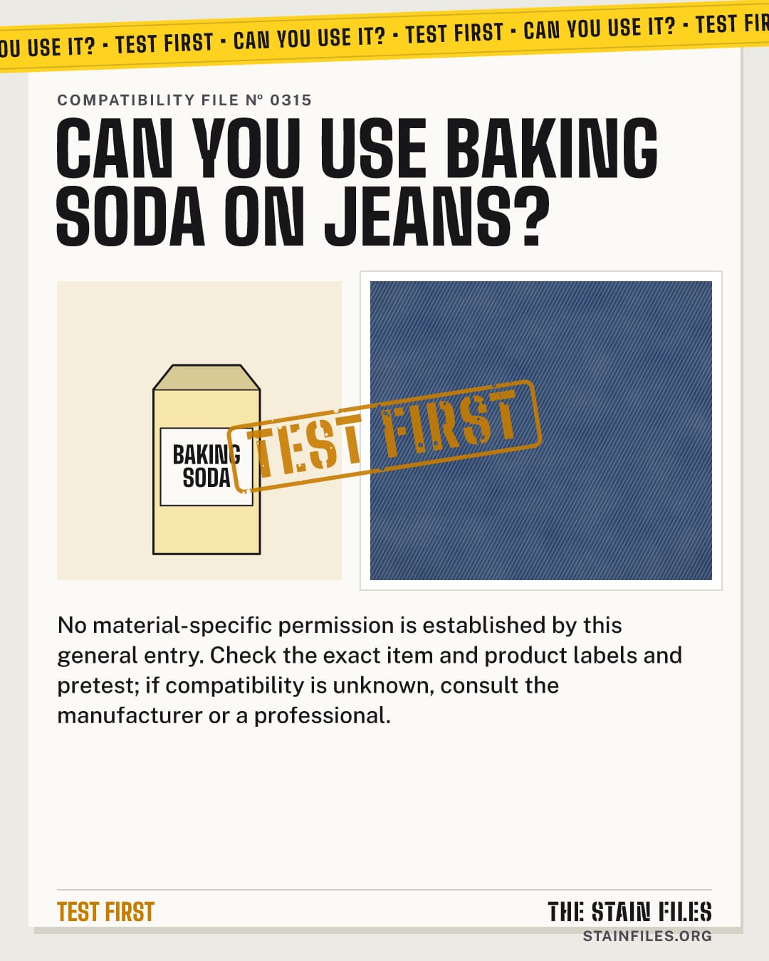 Can you use baking soda on jeans? Verdict: Test first