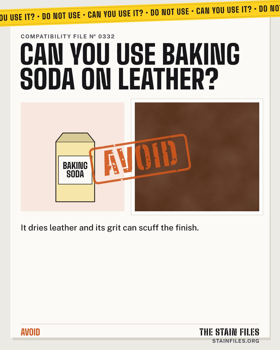 Can you use baking soda on leather? Verdict: Avoid