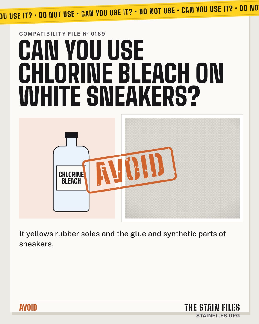 Can you use chlorine bleach on white sneakers? Verdict: Avoid