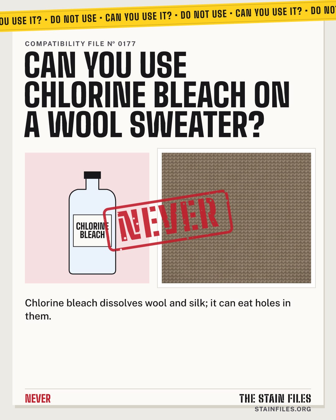 Can you use chlorine bleach on a wool sweater? Verdict: Never