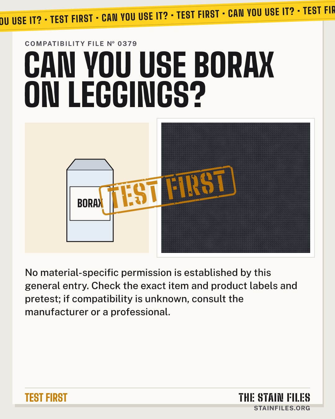 Can you use borax on leggings? Verdict: Test first