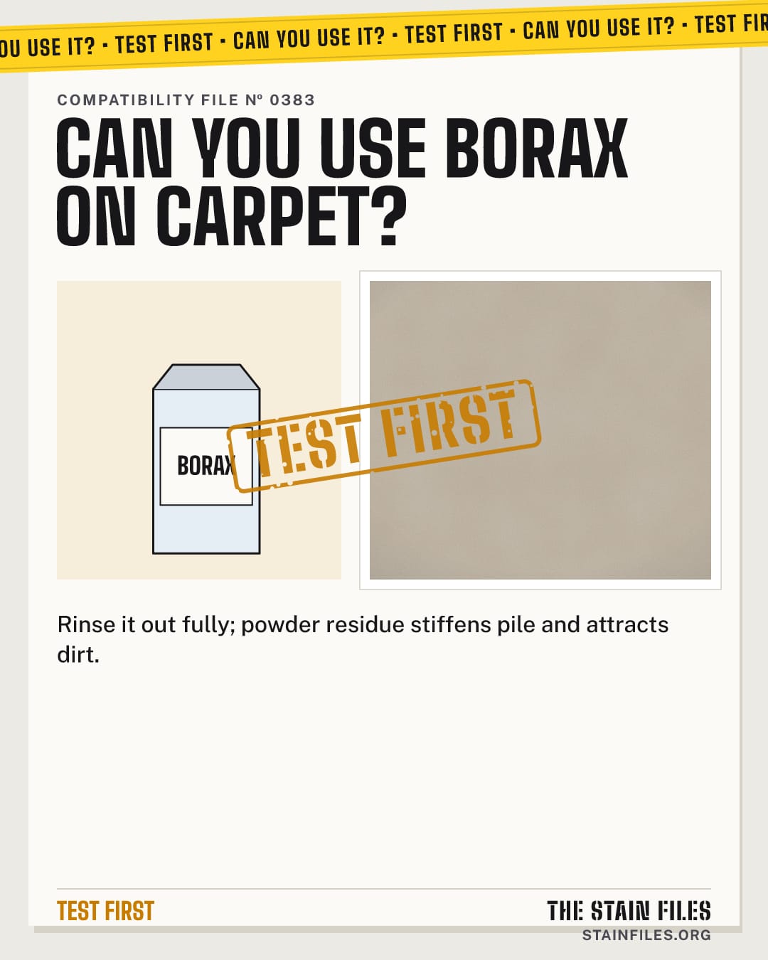 Can you use borax on carpet? Verdict: Test first