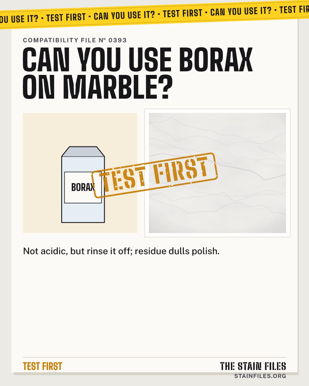 Can you use borax on marble? Verdict: Test first