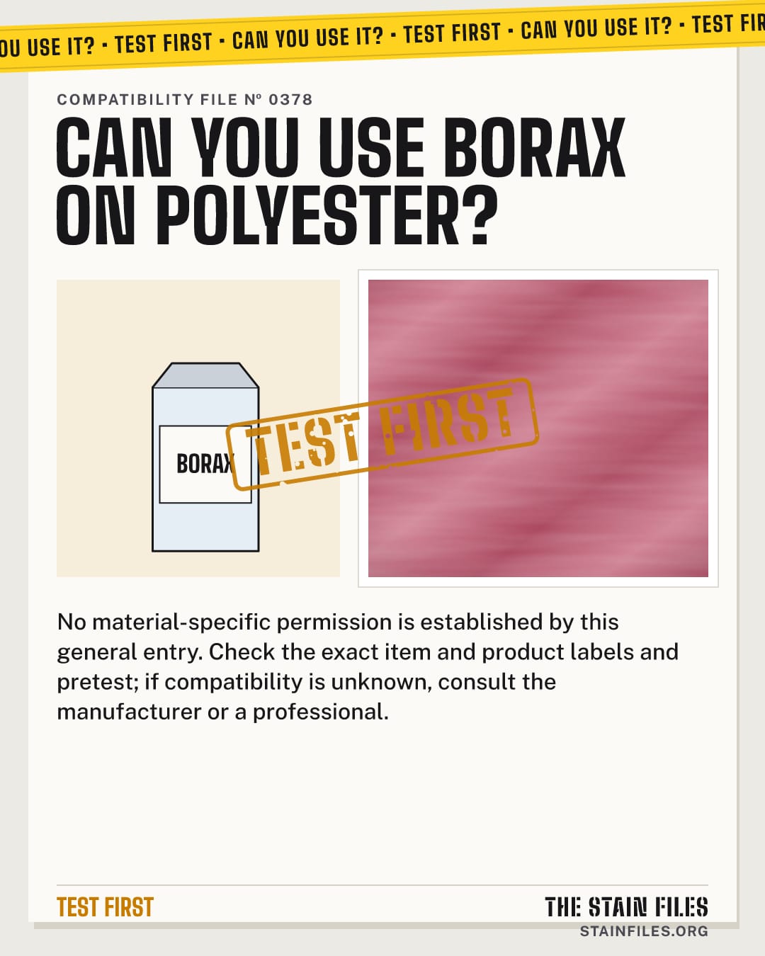 Can you use borax on polyester? Verdict: Test first