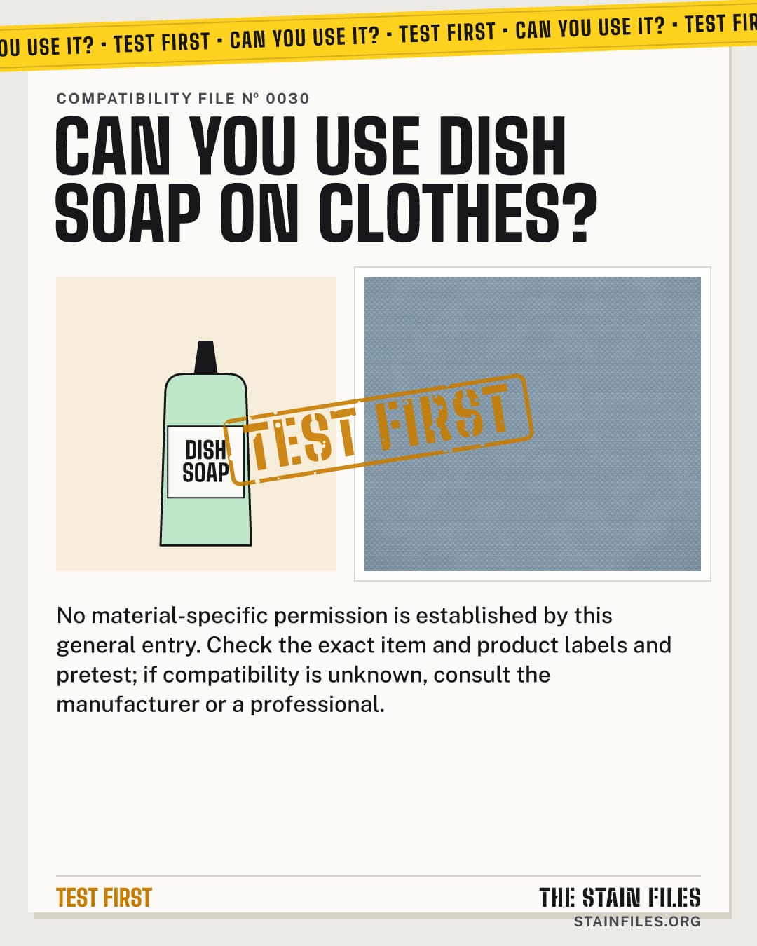 Can you use dish soap on clothes? Verdict: Test first