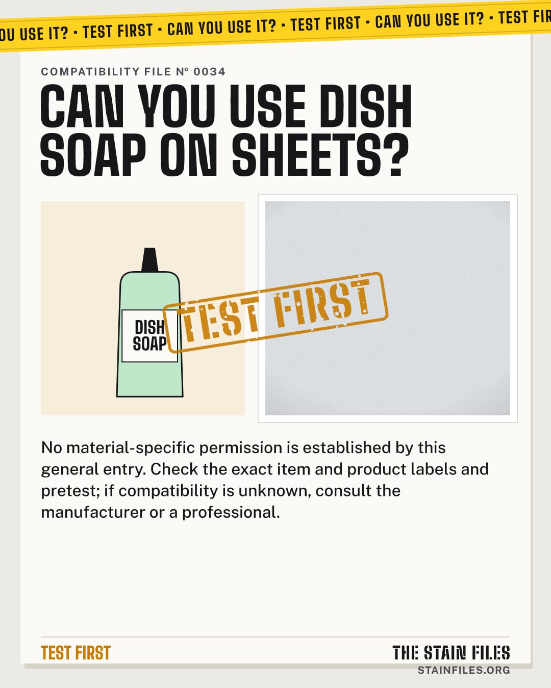 Can you use dish soap on sheets? Verdict: Test first