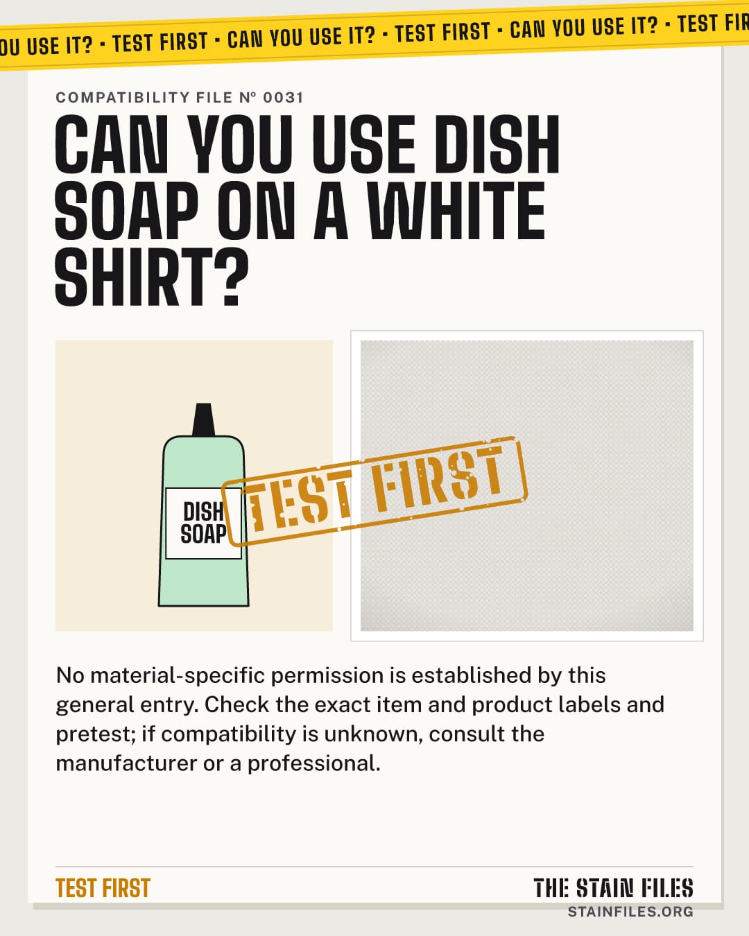 Can you use dish soap on a white shirt? Verdict: Test first