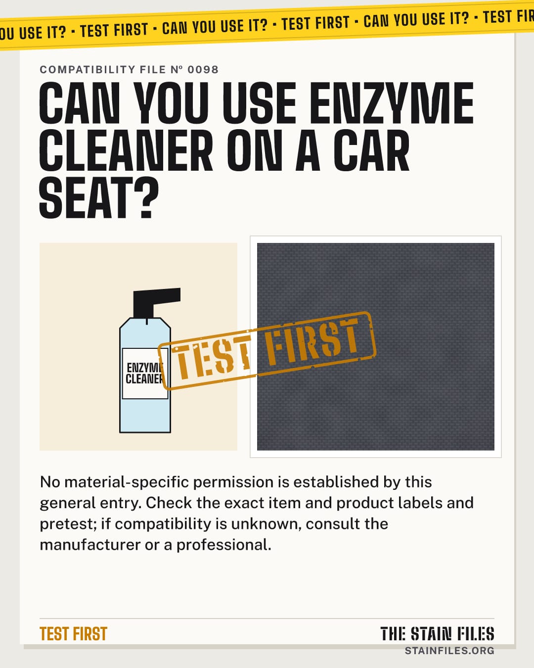 Can you use enzyme cleaner on a car seat? Verdict: Test first