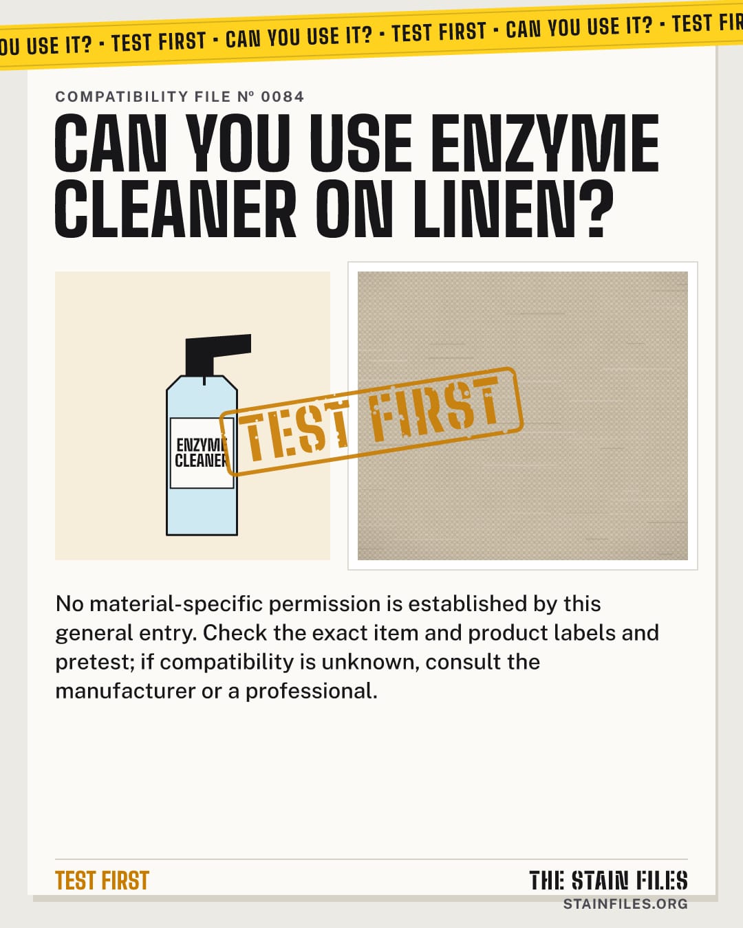 Can you use enzyme cleaner on linen? Verdict: Test first