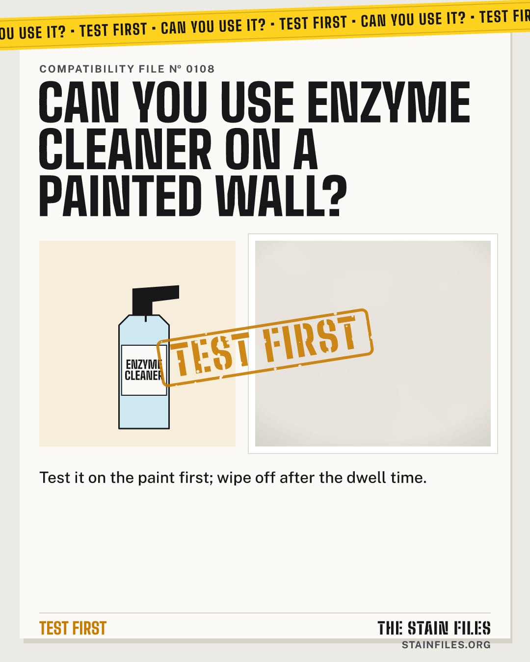 Can you use enzyme cleaner on a painted wall? Verdict: Test first