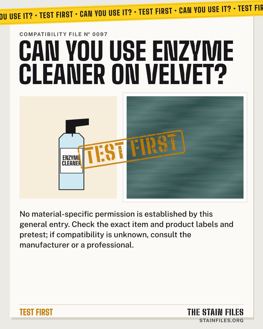 Can you use enzyme cleaner on velvet? Verdict: Test first