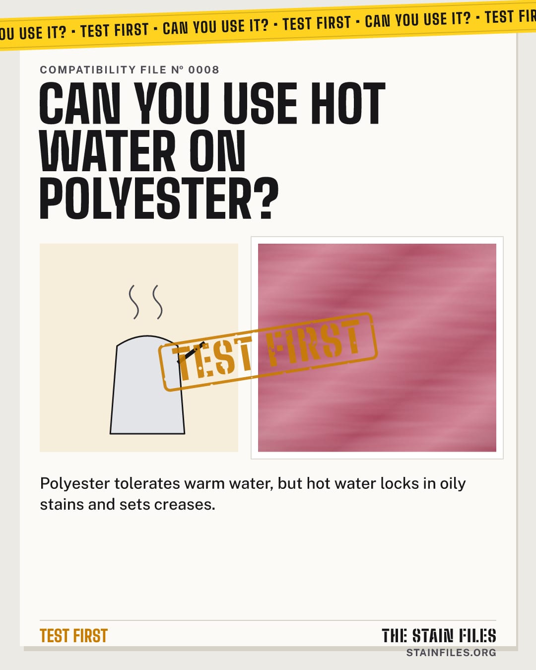 Can you use hot water on polyester? Verdict: Test first