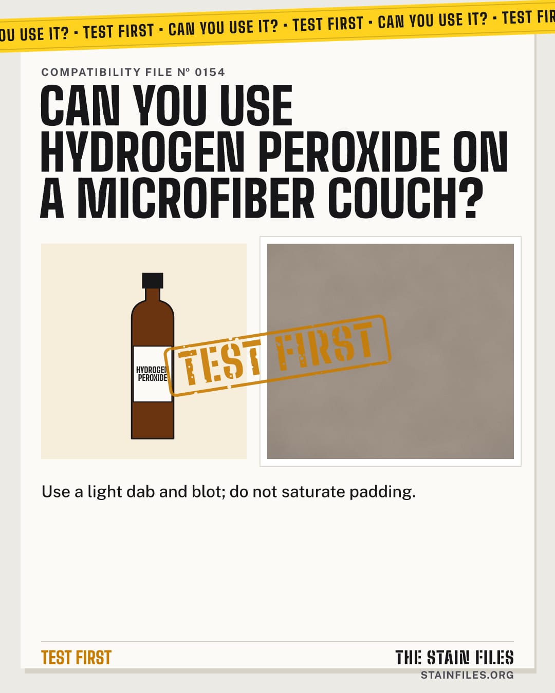 Can you use hydrogen peroxide on a microfiber couch? Verdict: Test first