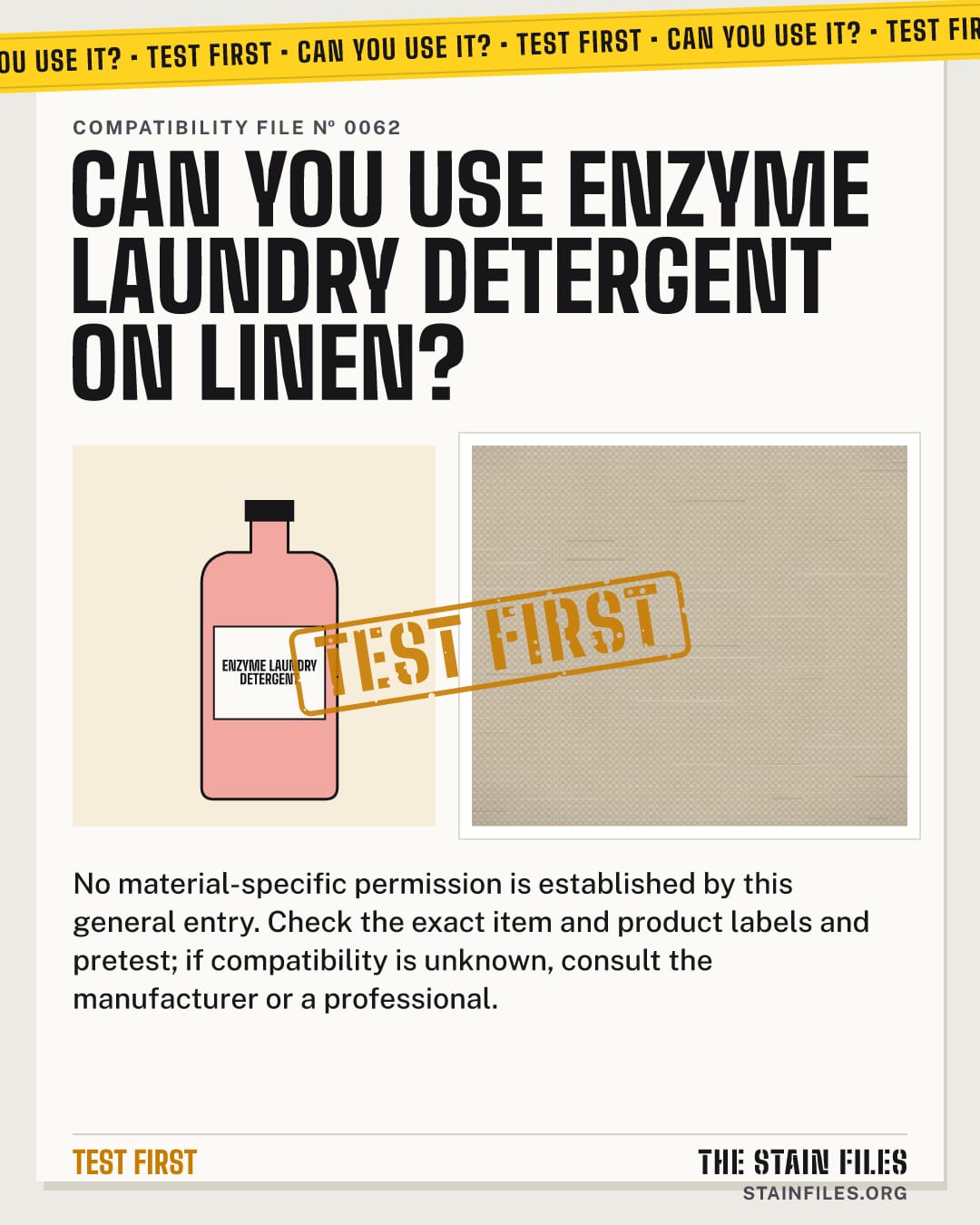 Can you use enzyme laundry detergent on linen? Verdict: Test first