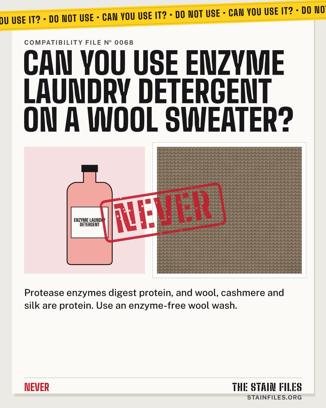 Can you use enzyme laundry detergent on a wool sweater? Verdict: Never