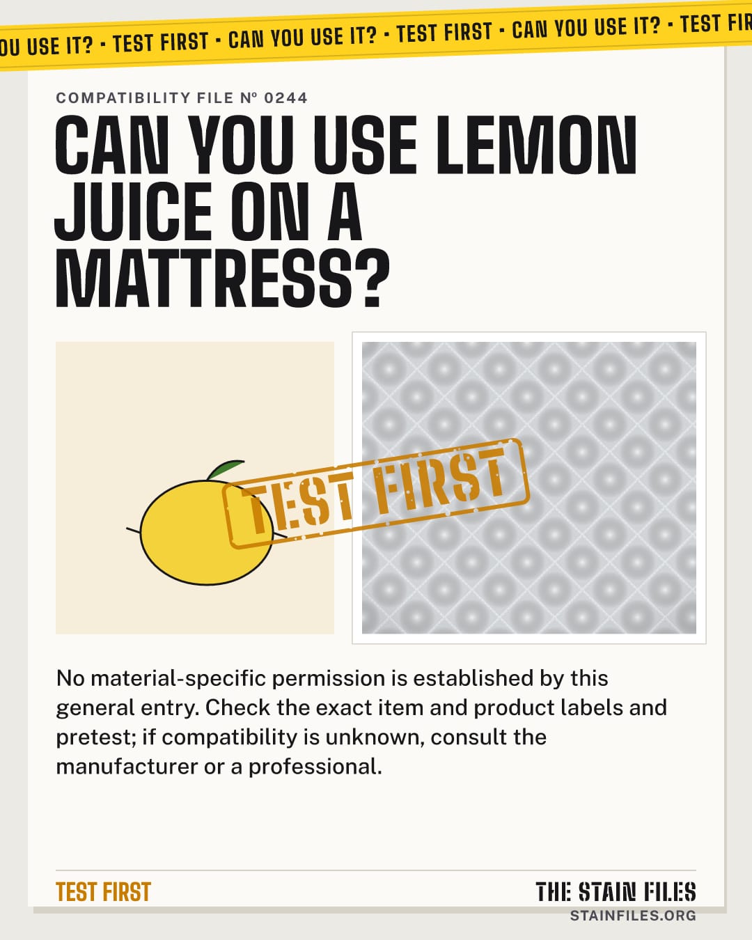 Can you use lemon juice on a mattress? Verdict: Test first