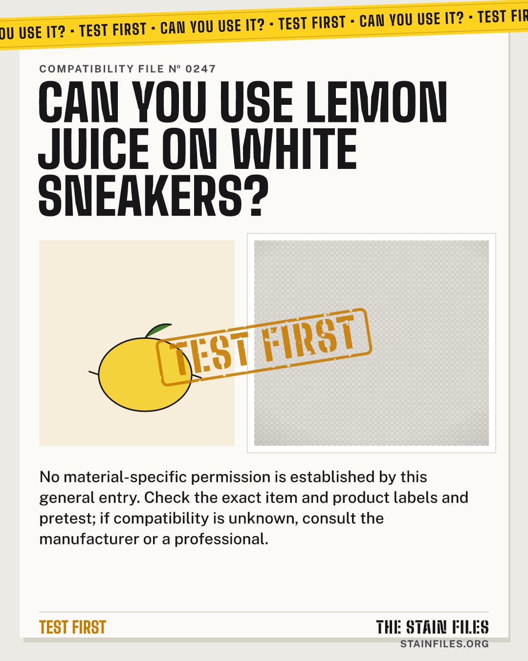 Can you use lemon juice on white sneakers? Verdict: Test first