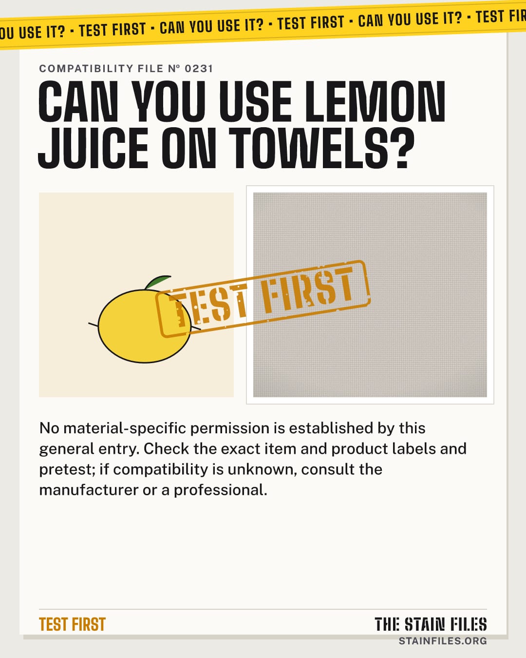 Can you use lemon juice on towels? Verdict: Test first