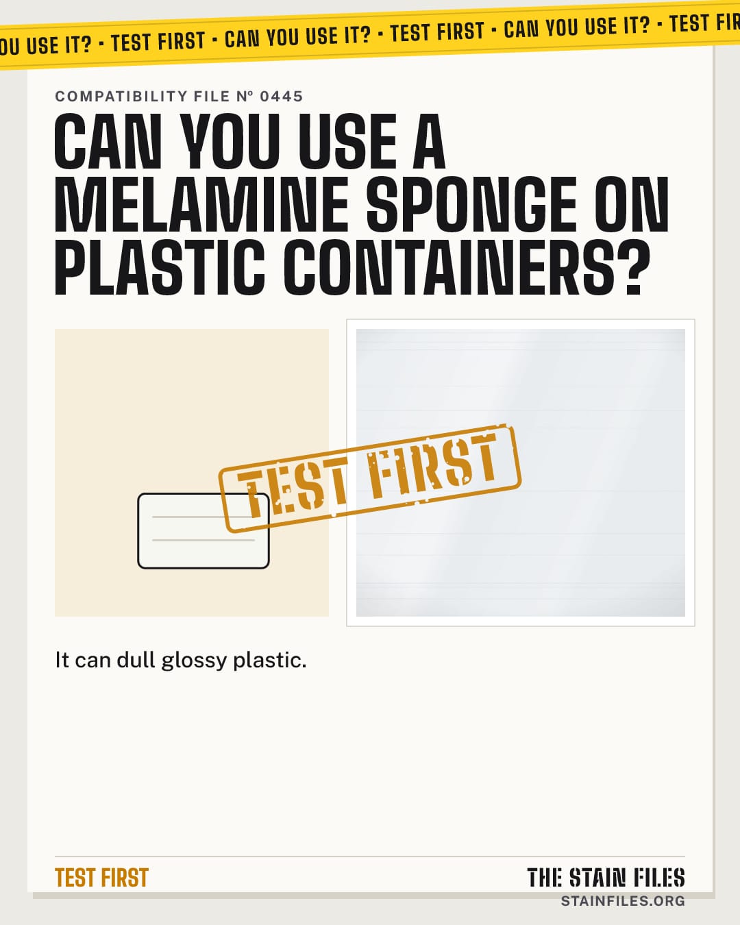 Can you use a melamine sponge on plastic containers? Verdict: Test first