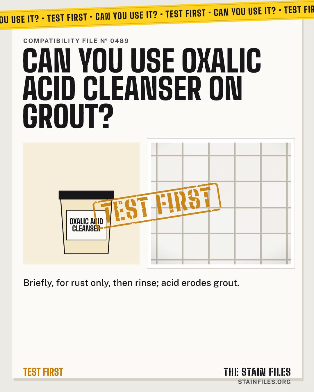 Can you use oxalic acid cleanser on grout? Verdict: Test first