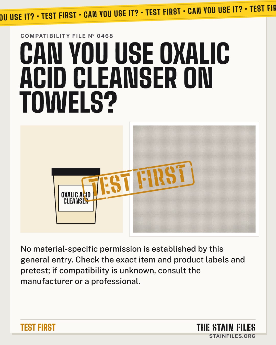 Can you use oxalic acid cleanser on towels? Verdict: Test first