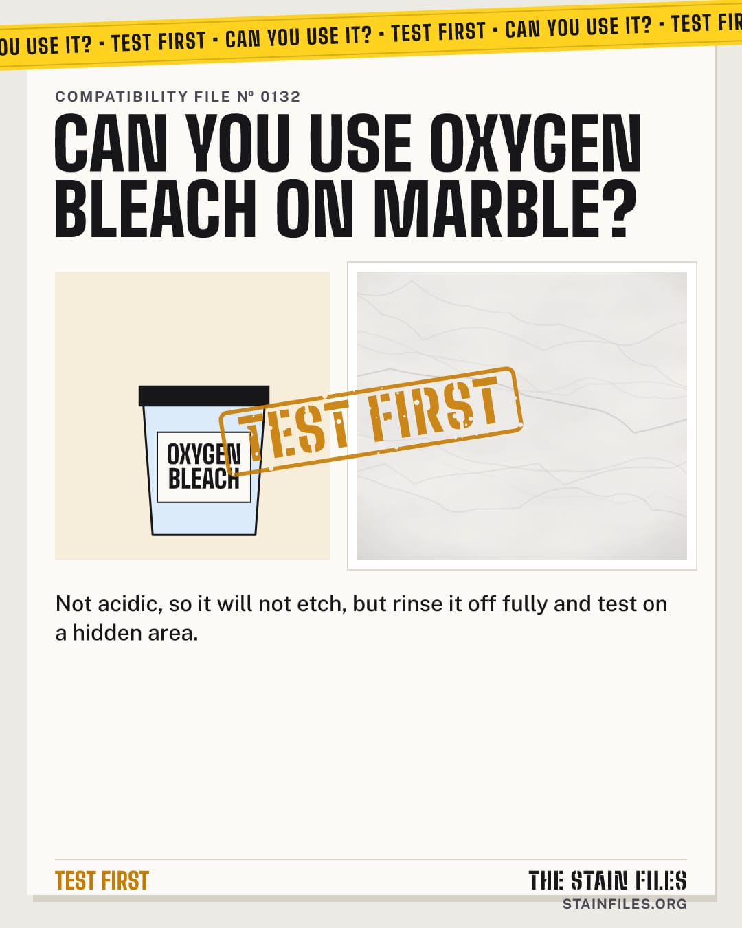 Can you use oxygen bleach on marble? Verdict: Test first