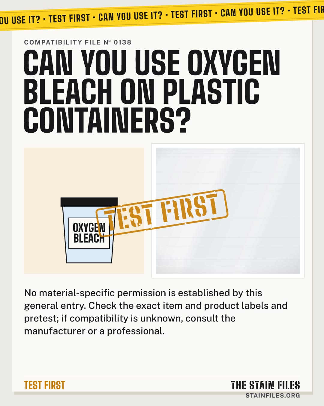 Can you use oxygen bleach on plastic containers? Verdict: Test first
