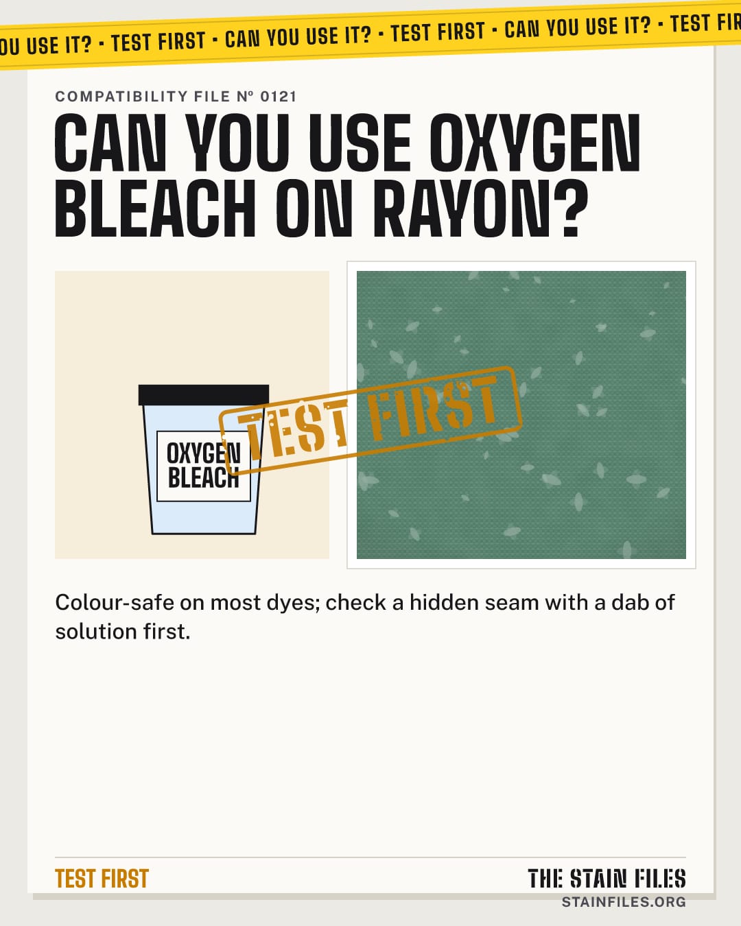 Can you use oxygen bleach on rayon? Verdict: Test first