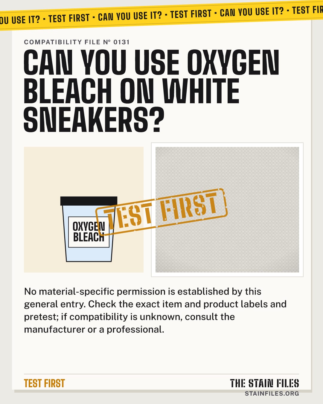 Can you use oxygen bleach on white sneakers? Verdict: Test first