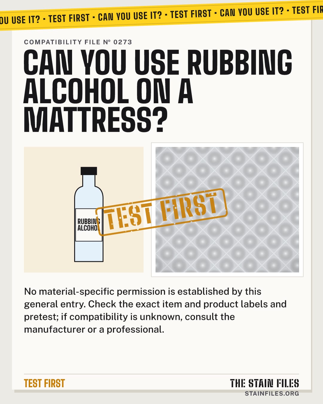 Can you use rubbing alcohol on a mattress? Verdict: Test first