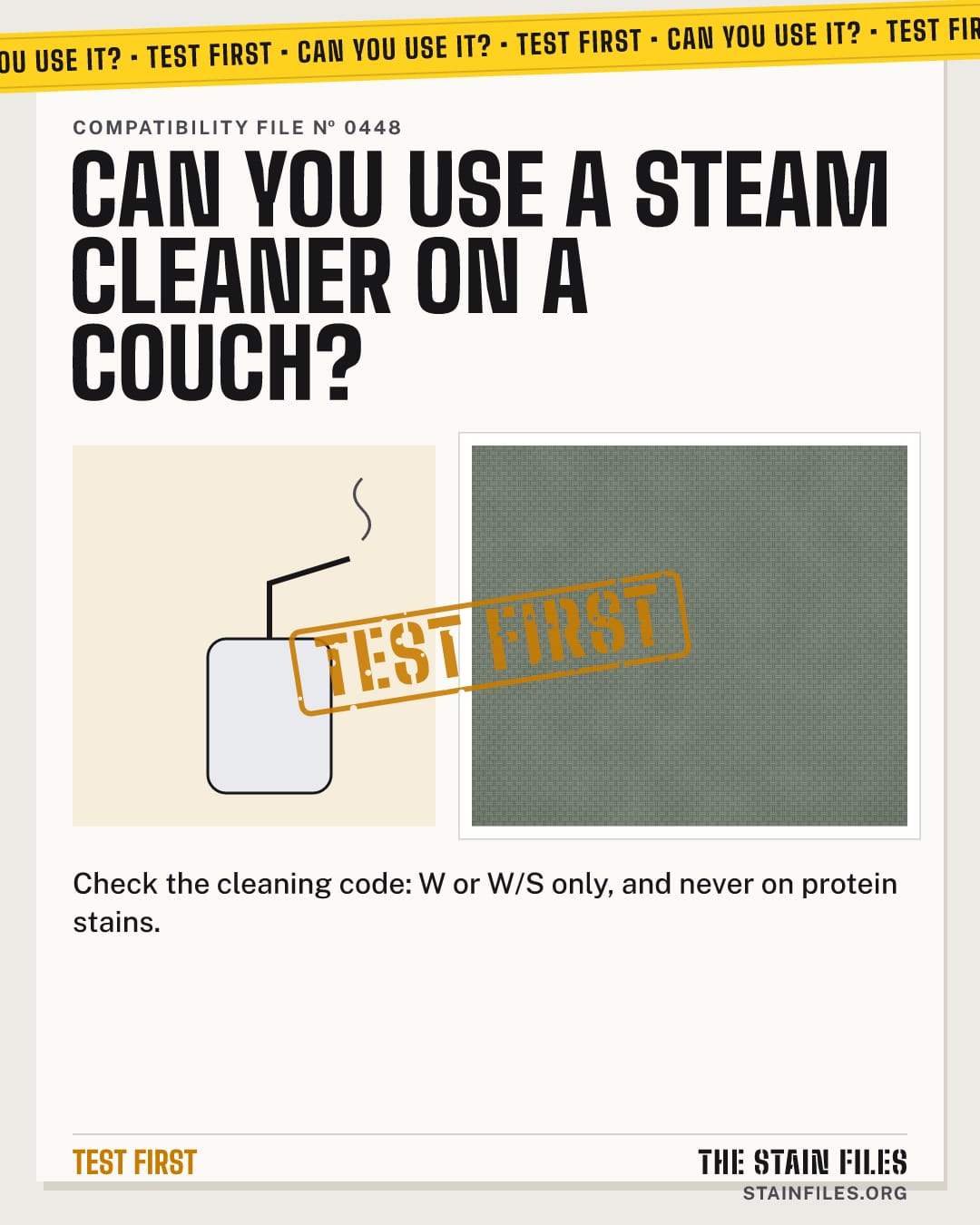Can you use a steam cleaner on a couch? Verdict: Test first