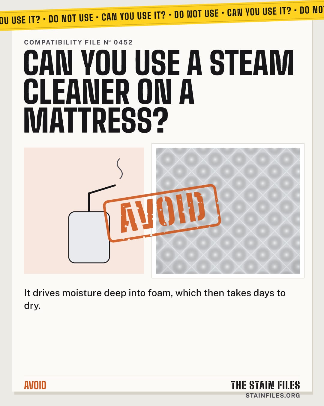 Can you use a steam cleaner on a mattress? Verdict: Avoid