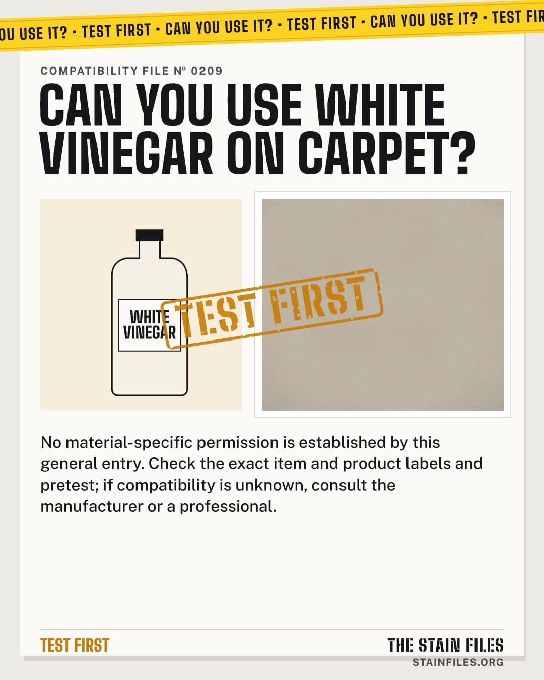Can you use white vinegar on carpet? Verdict: Test first