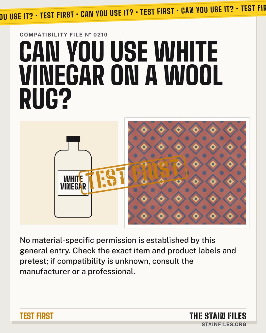 Can you use white vinegar on a wool rug? Verdict: Test first