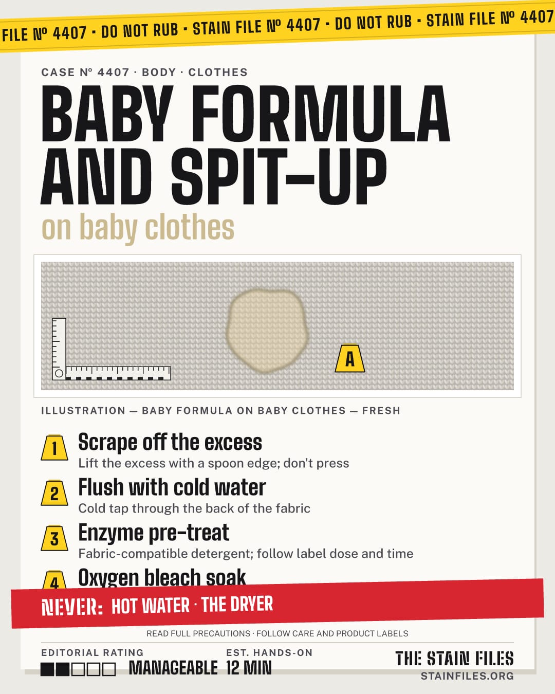 Stain file 4407: how to remove baby formula from baby clothes, step by step, with what never to use