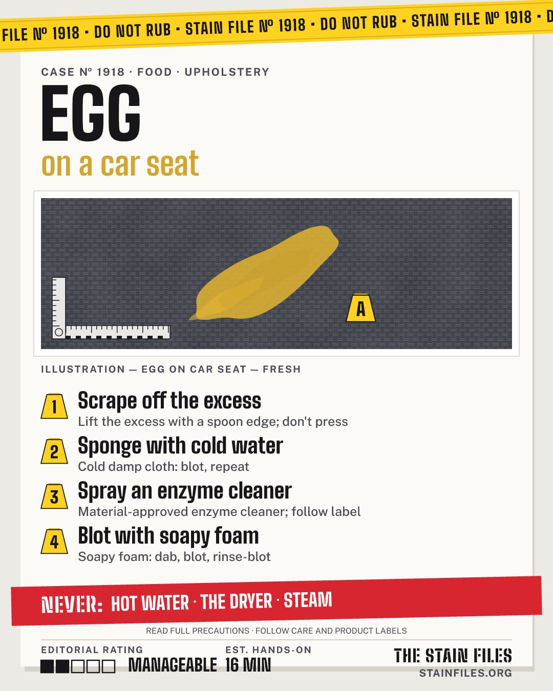 Stain file 1918: how to remove egg from a car seat, step by step, with what never to use