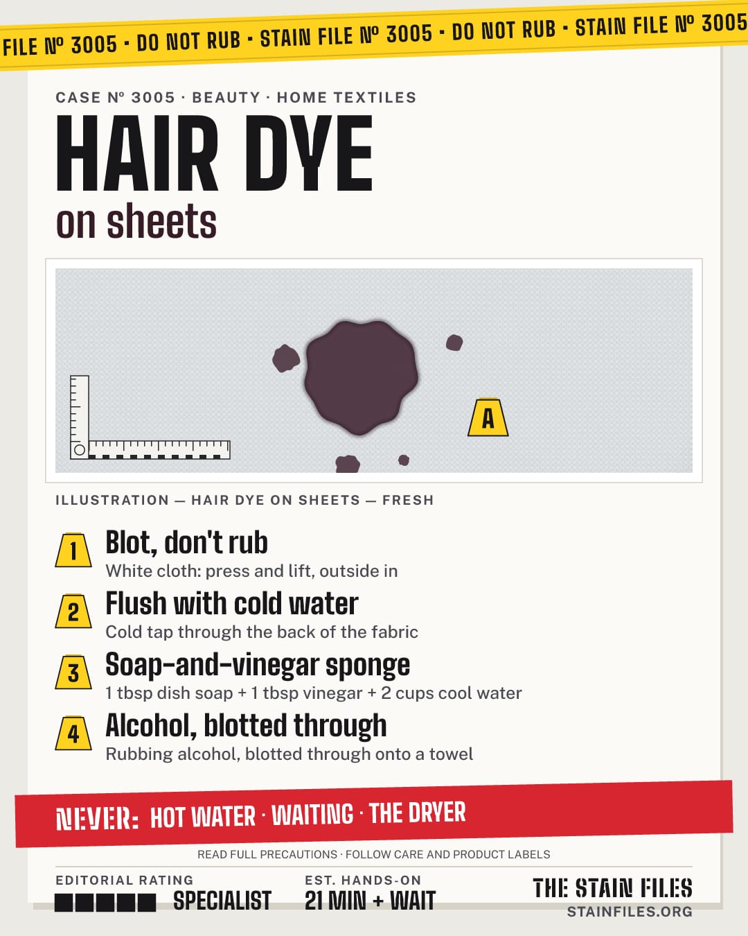 Stain file 3005: how to remove hair dye from sheets, step by step, with what never to use