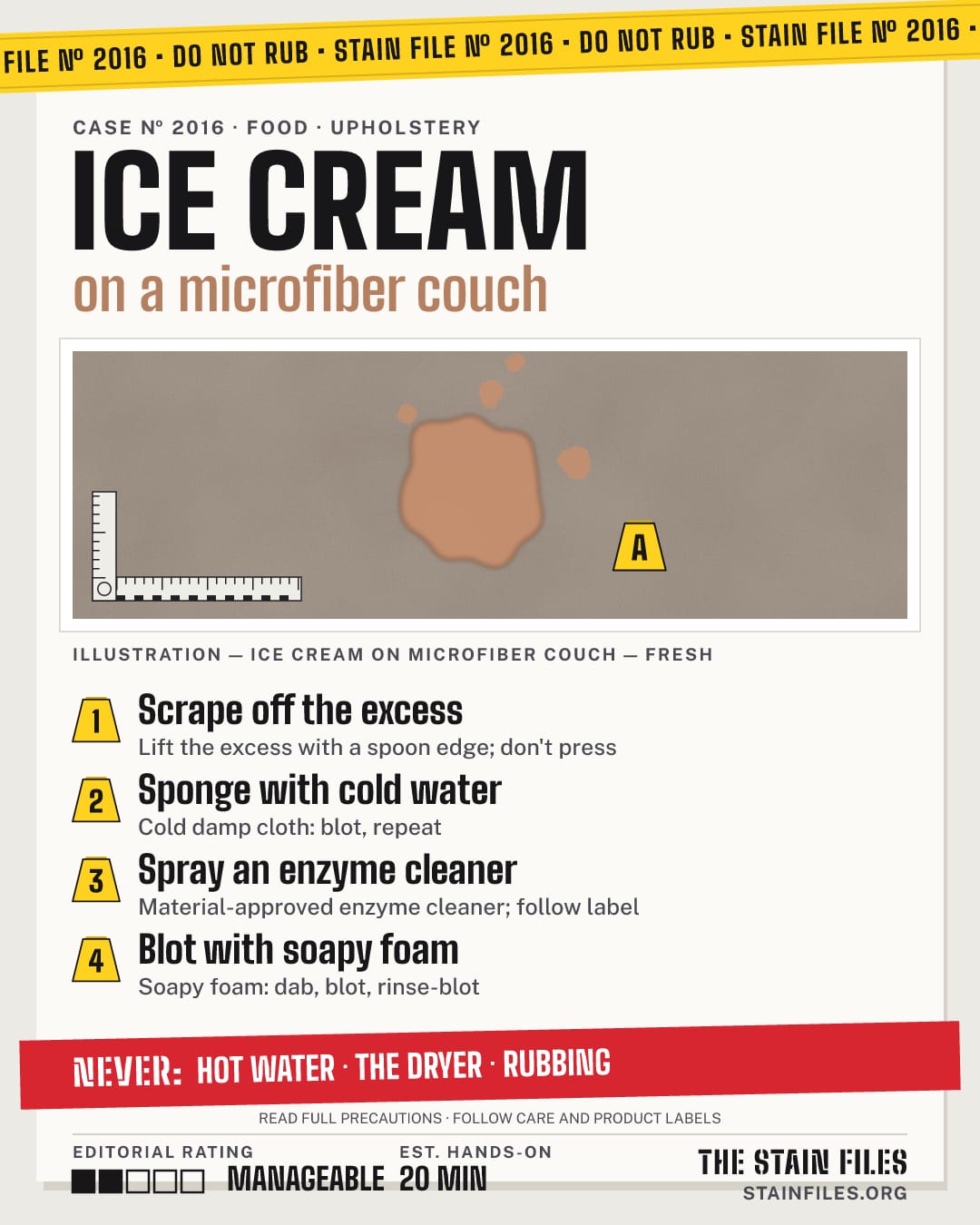 Stain file 2016: how to remove ice cream from a microfiber couch, step by step, with what never to use