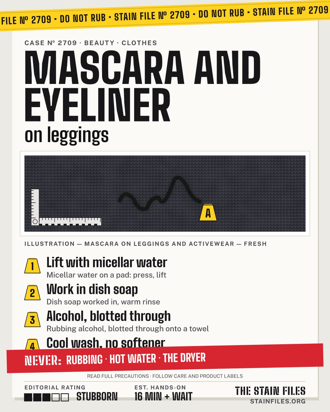 Stain file 2709: how to remove mascara from leggings, step by step, with what never to use