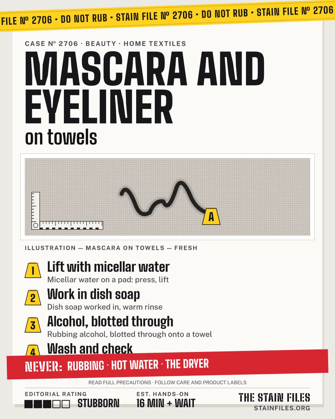 Stain file 2706: how to remove mascara from towels, step by step, with what never to use