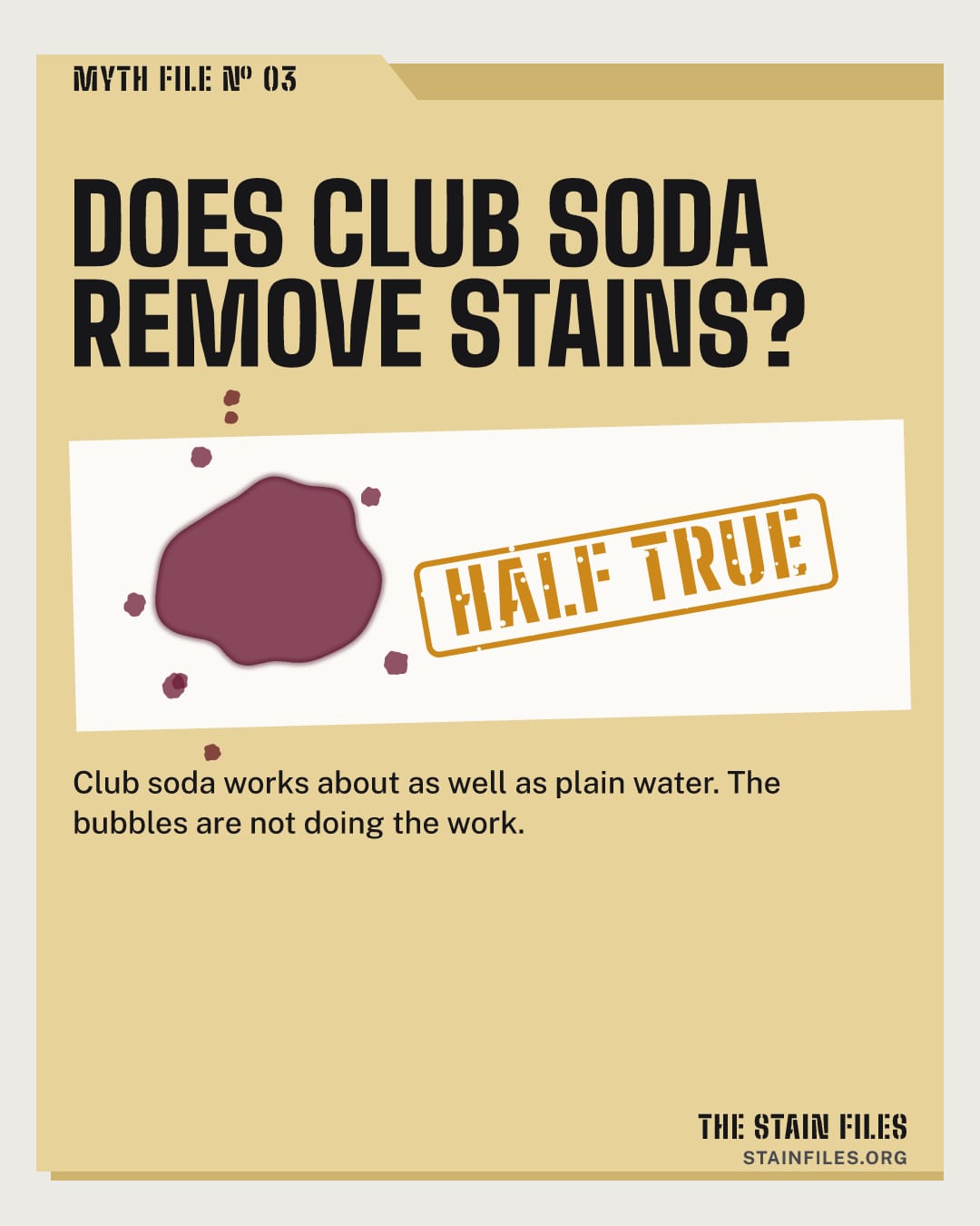 Myth file: Does club soda remove stains? Verdict: half true