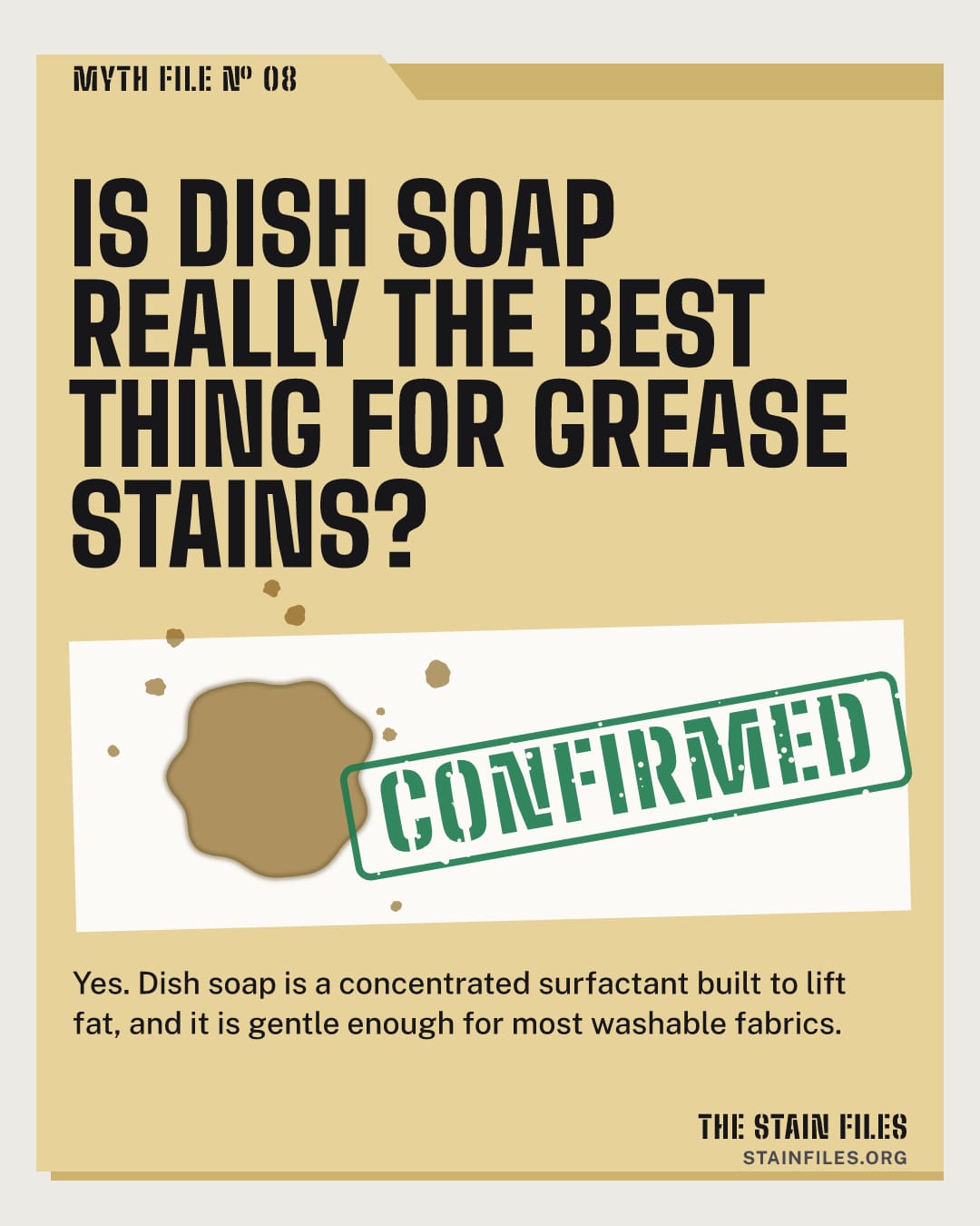 Myth file: Is dish soap really the best thing for grease stains? Verdict: confirmed