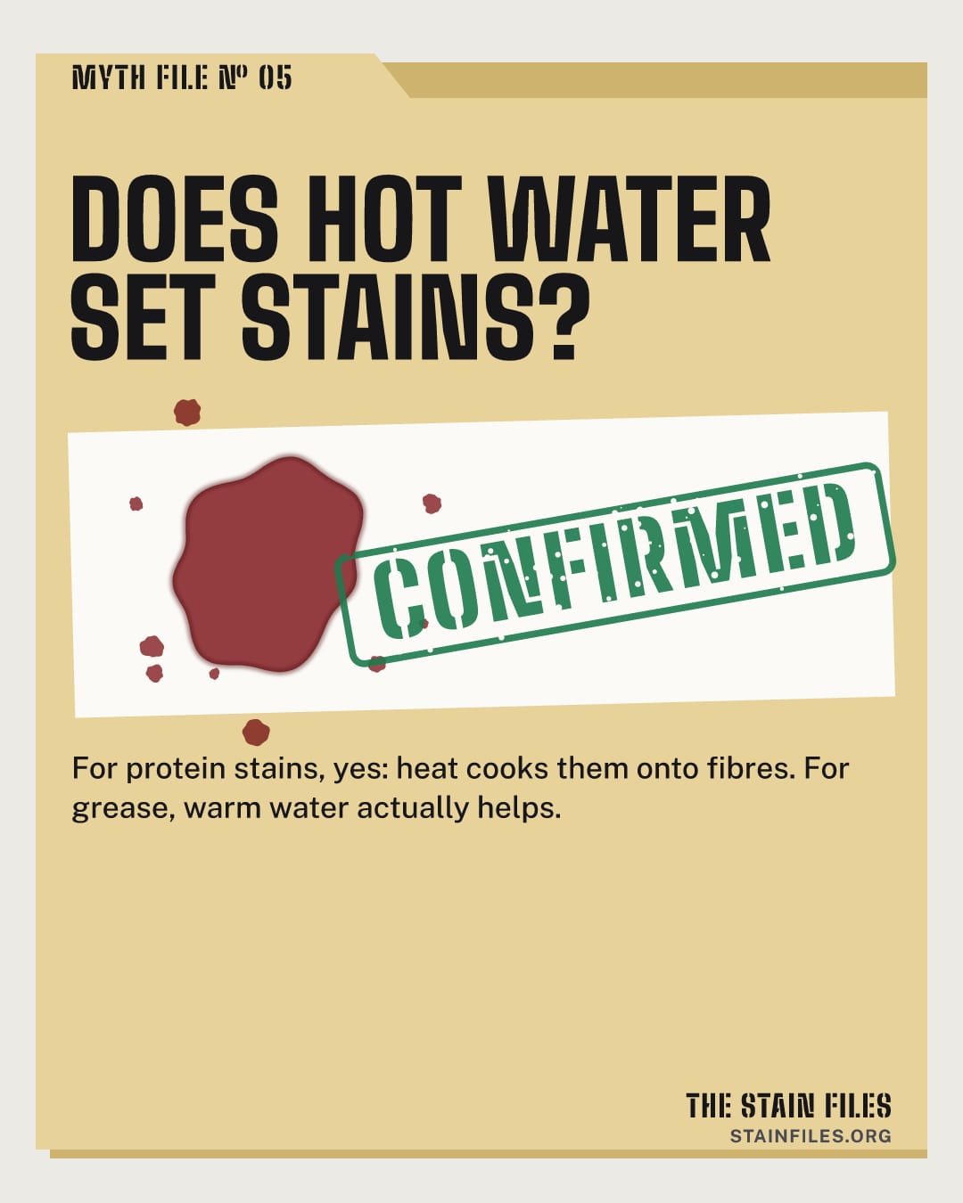 Myth file: Does hot water set stains? Verdict: confirmed