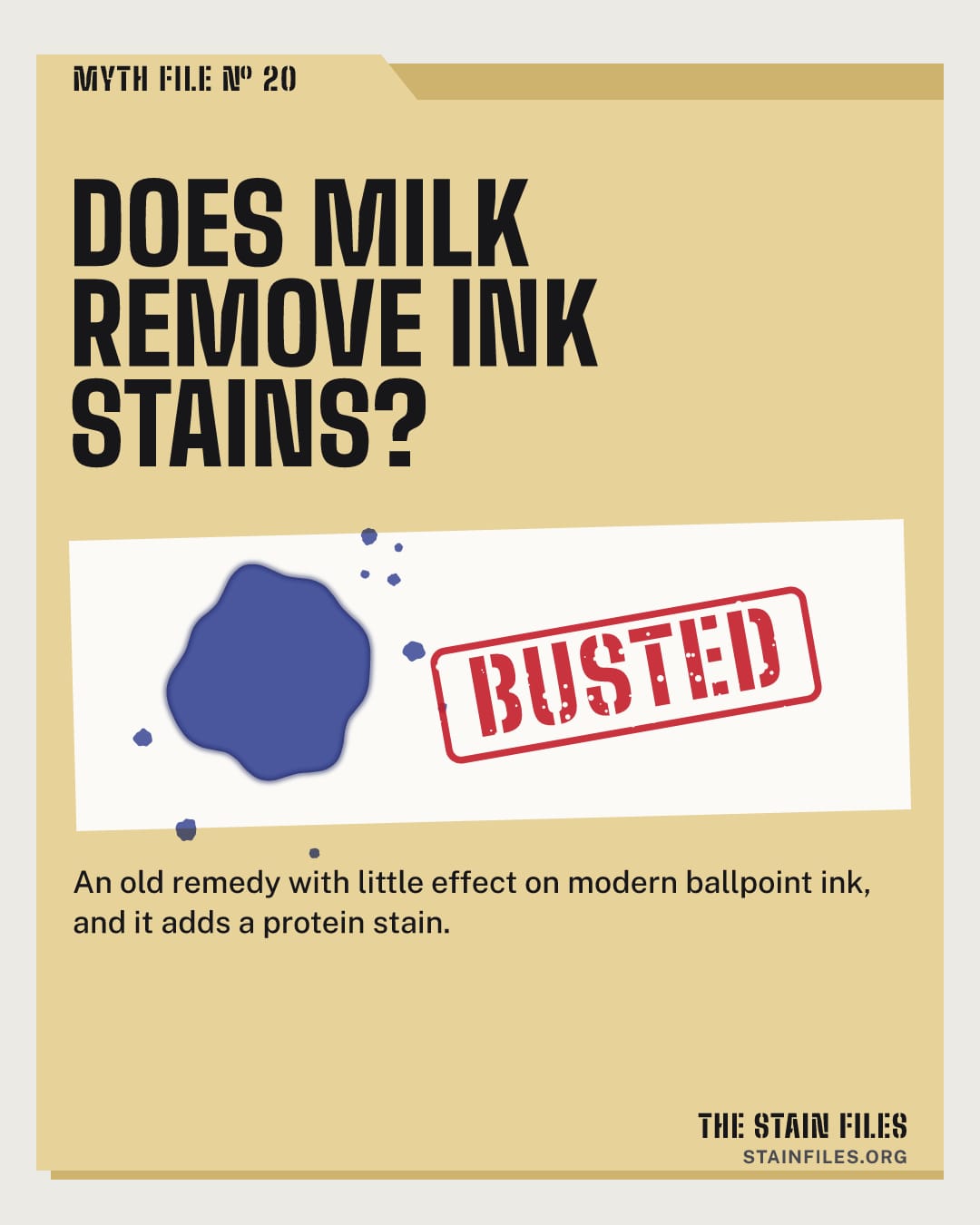 Myth file: Does milk remove ink stains? Verdict: busted
