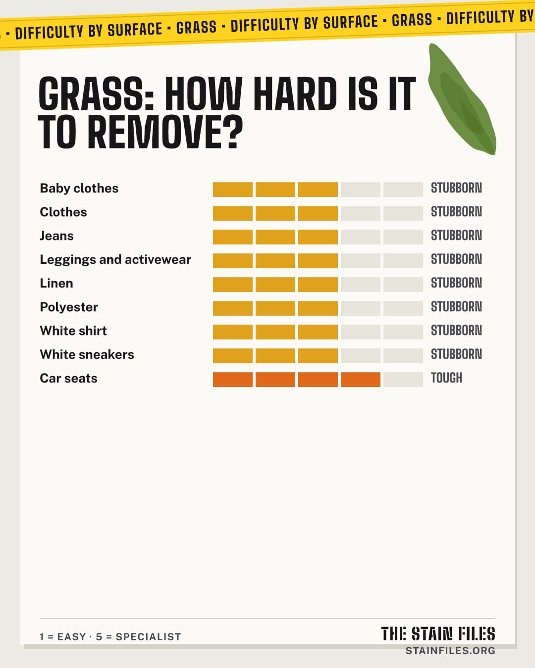 Grass stain: how hard it is to remove from each surface, from easy to specialist